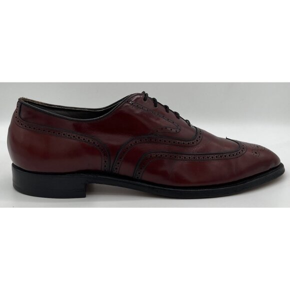 Vintage Johnston & Murphy Aristocraft Oxblood Shell Cordovan Wingtip Shoes 12AAA - Picture 8 of 12